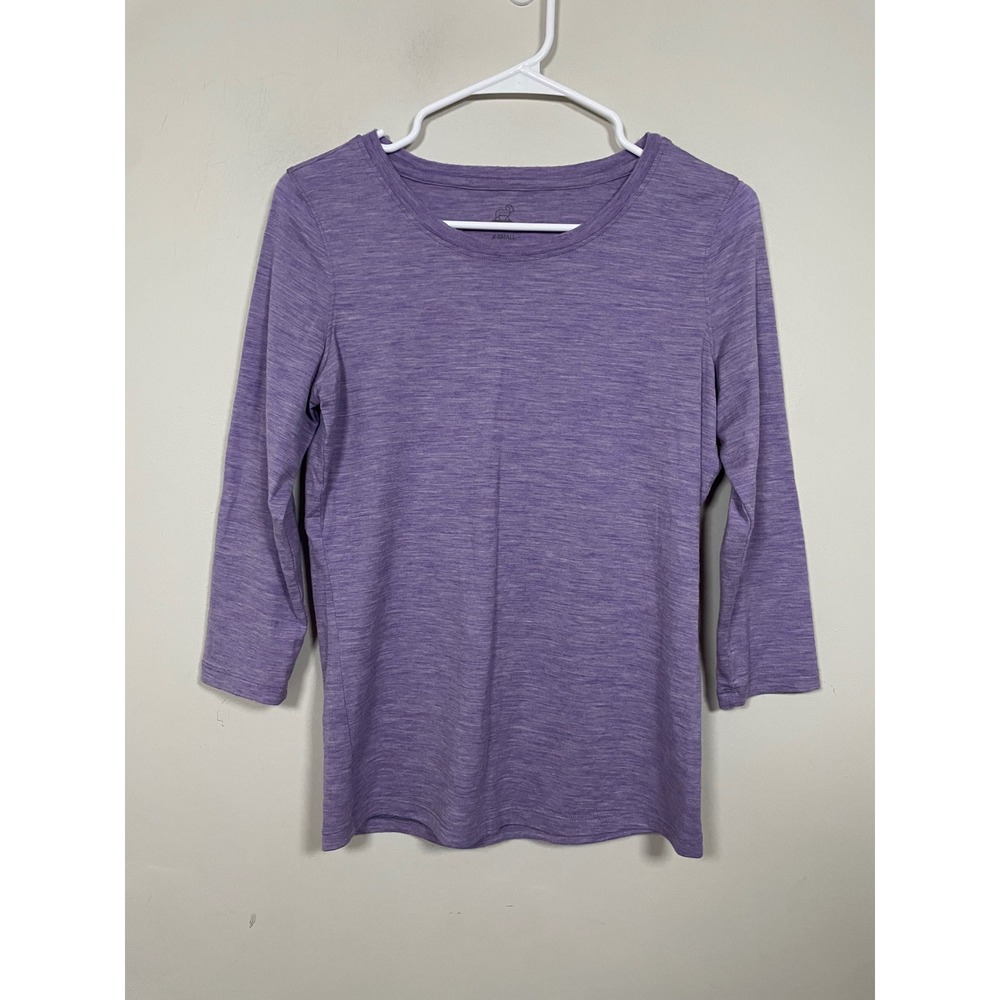 Woolx Jenny 3/4 Sleeve Crew Neck in Purple Size XS Outdoor Base Layer Camping